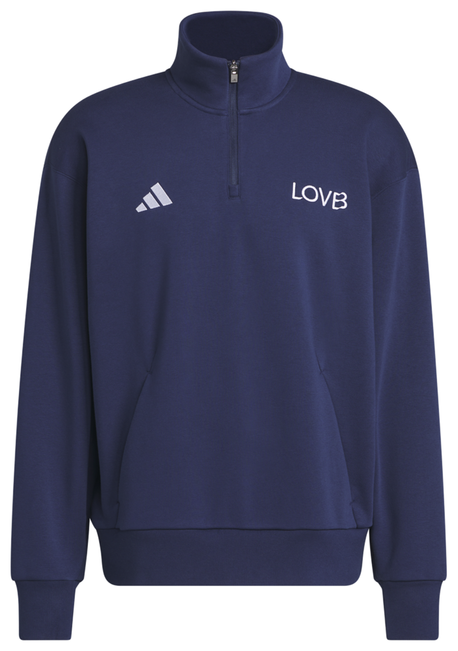 adidas Lovb Fleece Graphics Quarter-Zip Image 6 of 6. Tap to open photo gallery.