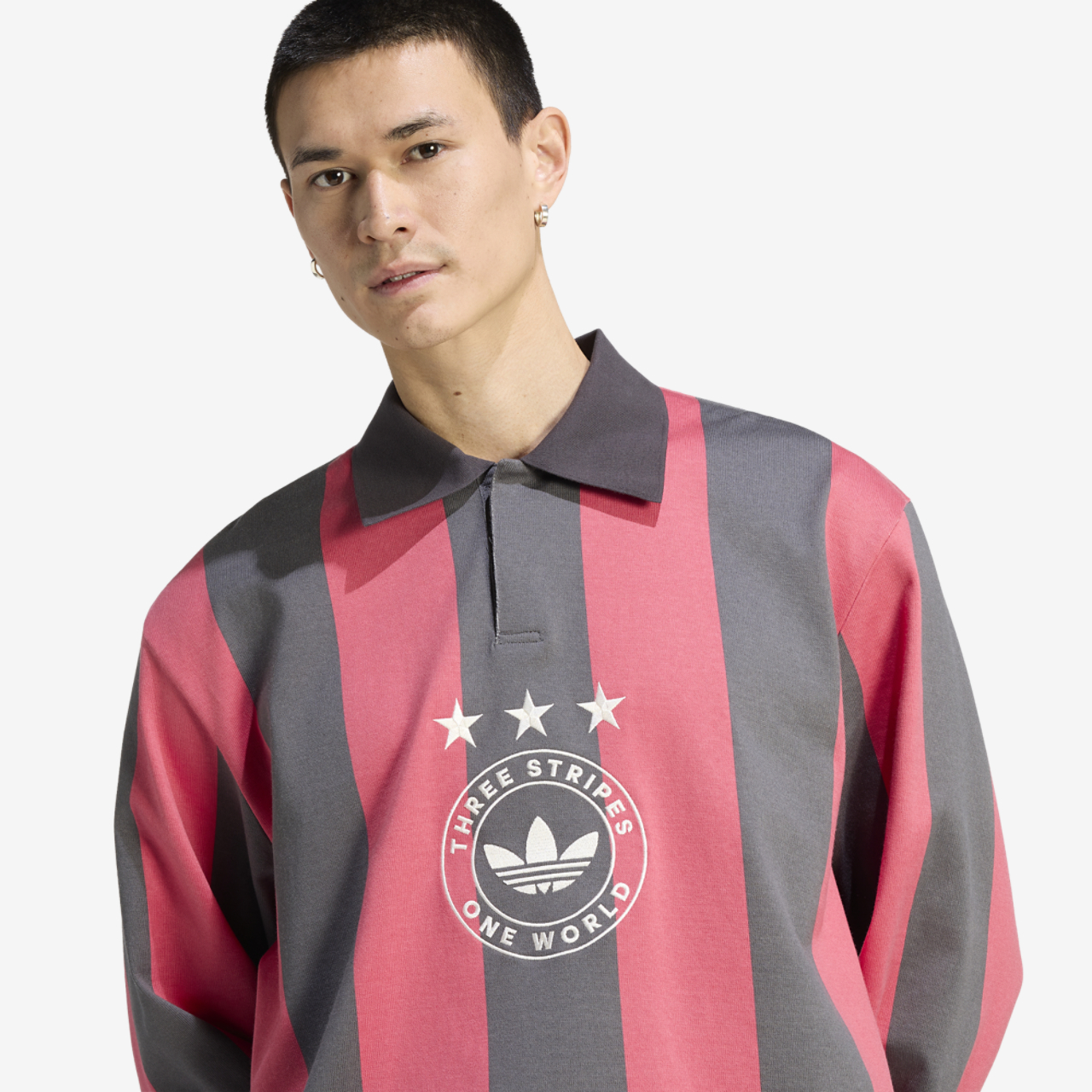 adidas Originals Long Sleeve GFX Polo Image 3 of 5. Tap to open photo gallery.