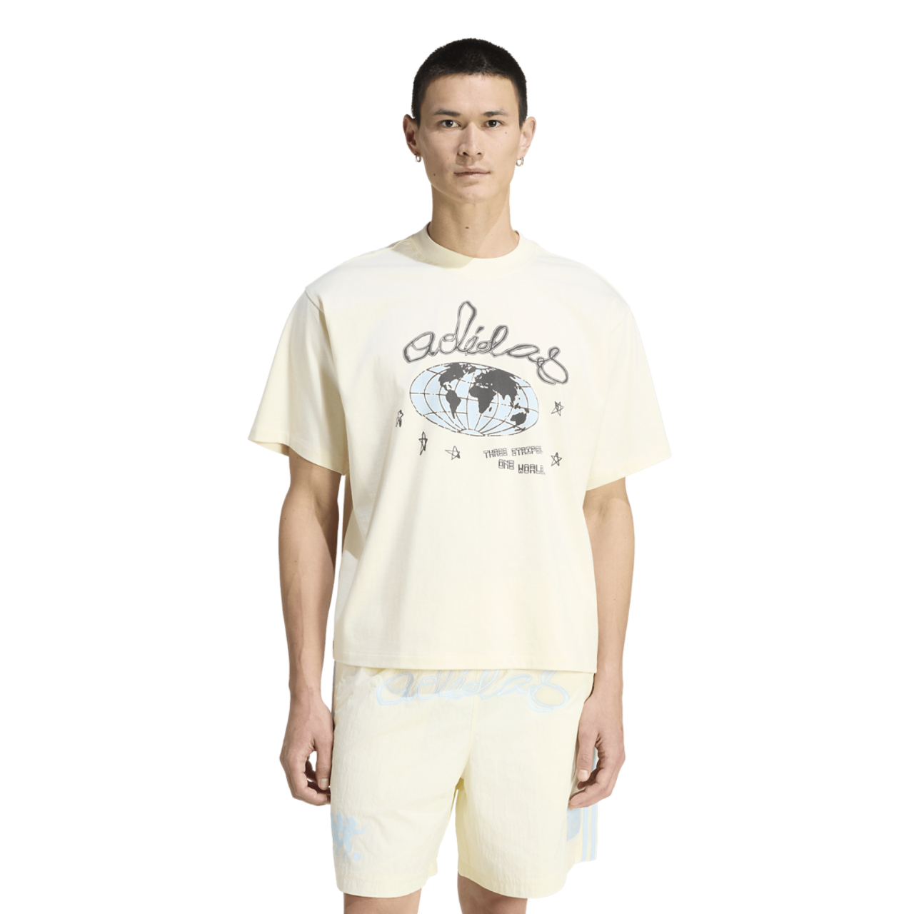 adidas Originals One World GFX T-Shirt Image 1 of 5. Tap to open photo gallery.