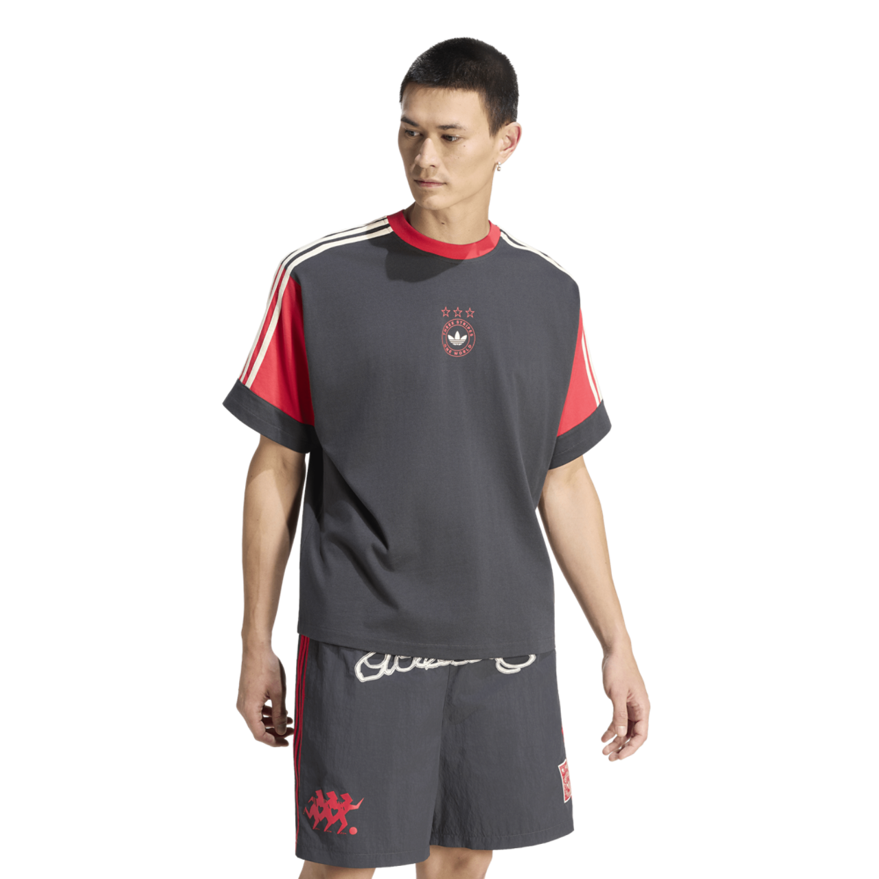 adidas Originals Paneled GFX T-Shirt Image 1 of 5. Tap to open photo gallery.