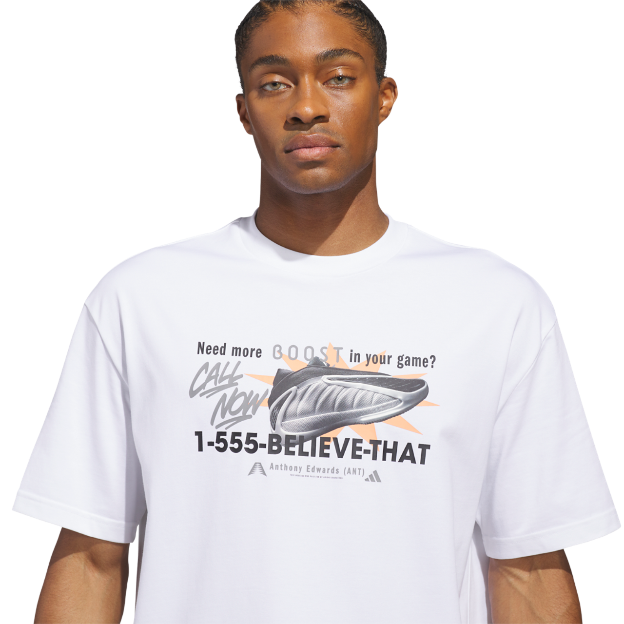 adidas Anthony Edwards Action T-Shirt Image 3 of 6. Tap to open photo gallery.