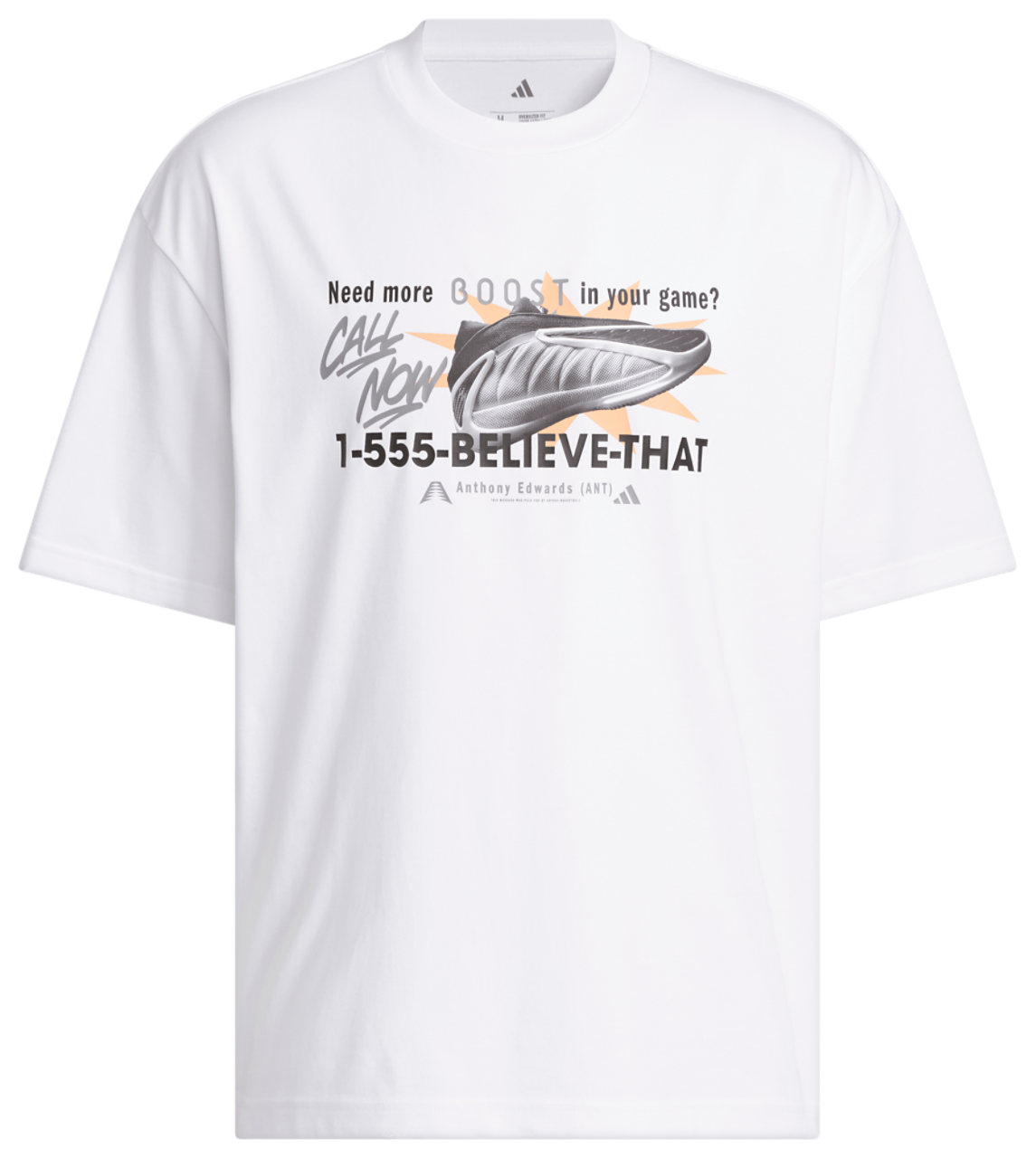adidas Anthony Edwards Action T-Shirt Image 6 of 6. Tap to open photo gallery.