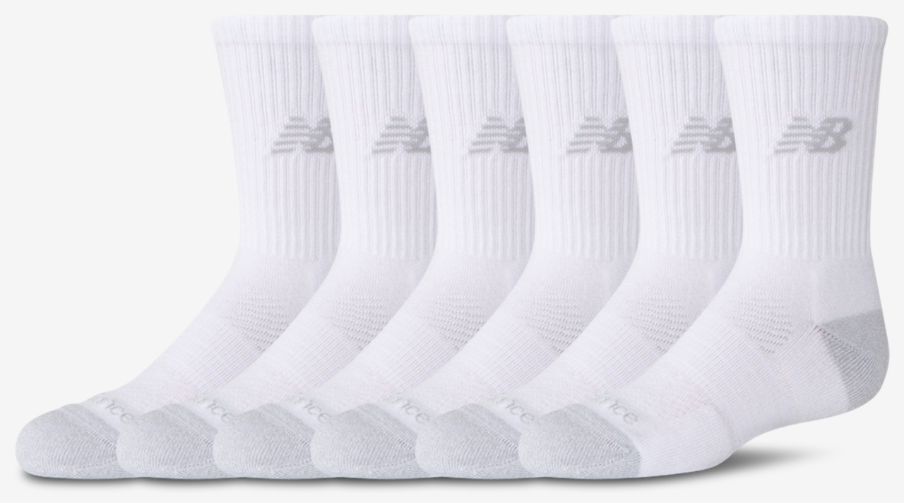 New Balance Active Cushion 6PK Crew Socks Image 1 of 3. Tap to open photo gallery.