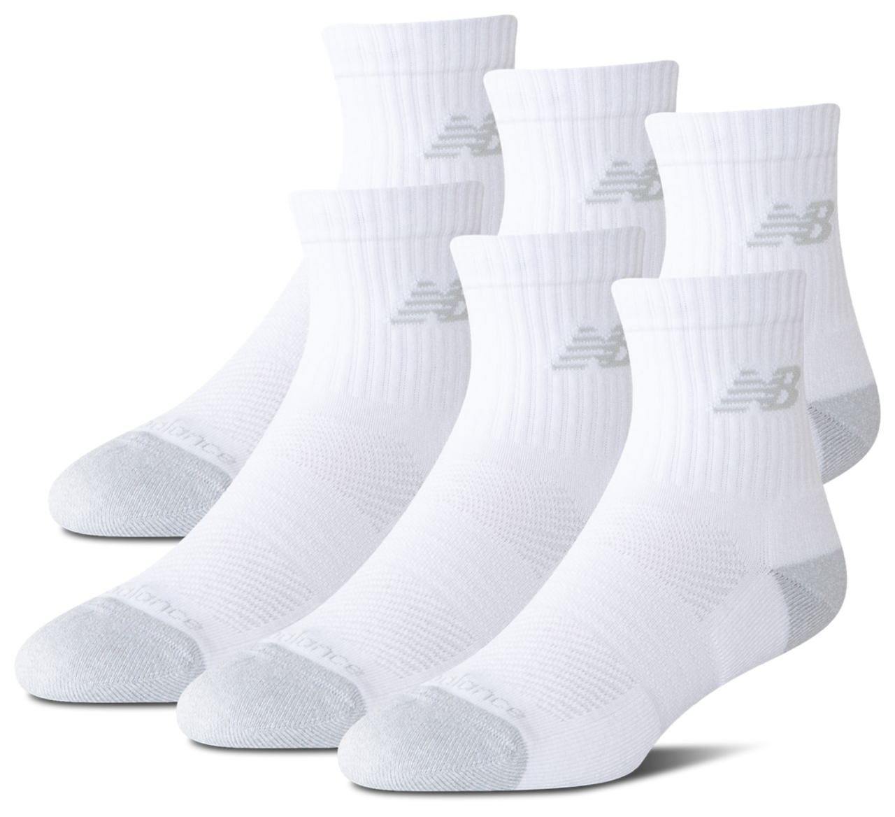 New Balance Active Cushion 6PK Quarter Socks Image 1 of 3. Tap to open photo gallery.