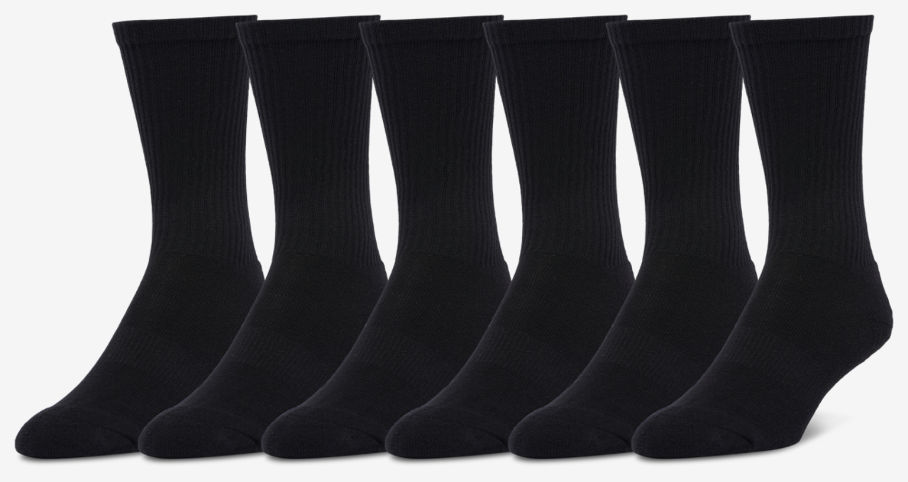 LCKR 6 Pack Basic Crew Socks Image 1 of 2. Tap to open photo gallery.