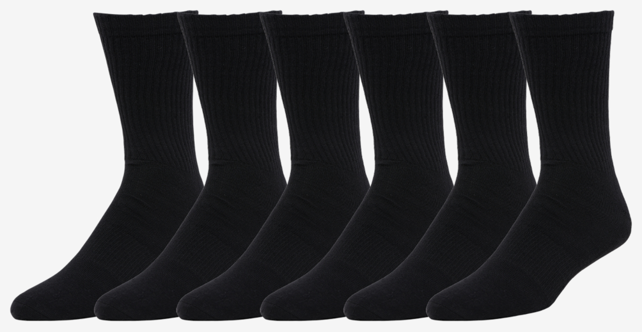 LCKR 6-Pack Athletic Half Cushion Crew Socks Image 1 of 2. Tap to open photo gallery.