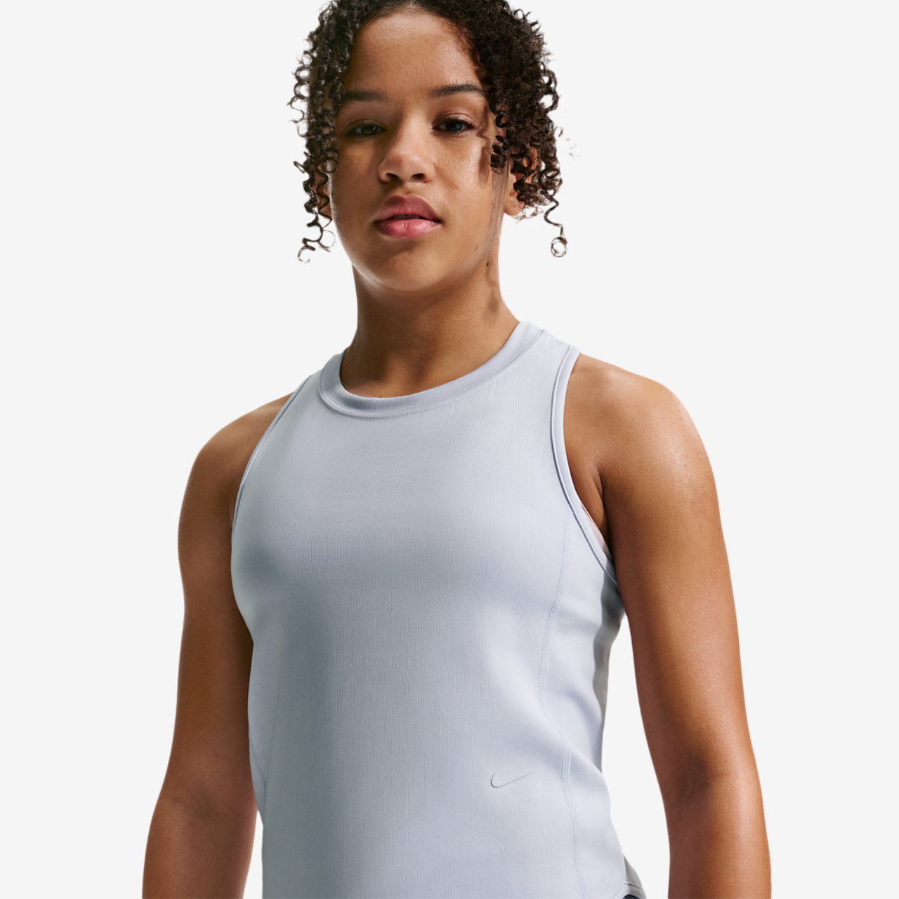 Nike Mavn DriFit Ribbed Tank Top Image 1 of 4. Tap to open photo gallery.