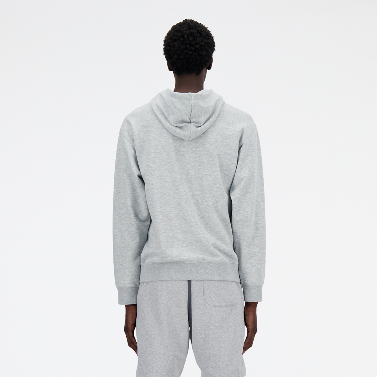 New Balance French Terry Stacked Logo Pullover Hoodie Image 3 of 3. Tap to open photo gallery.