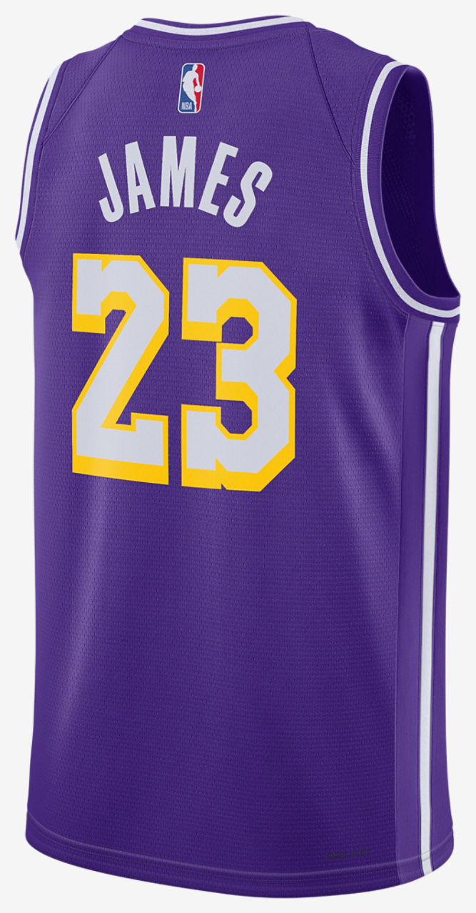 Nike Lakers Dri-FIT STM 25 Swingman Jersey Image 2 of 2. Tap to open photo gallery.