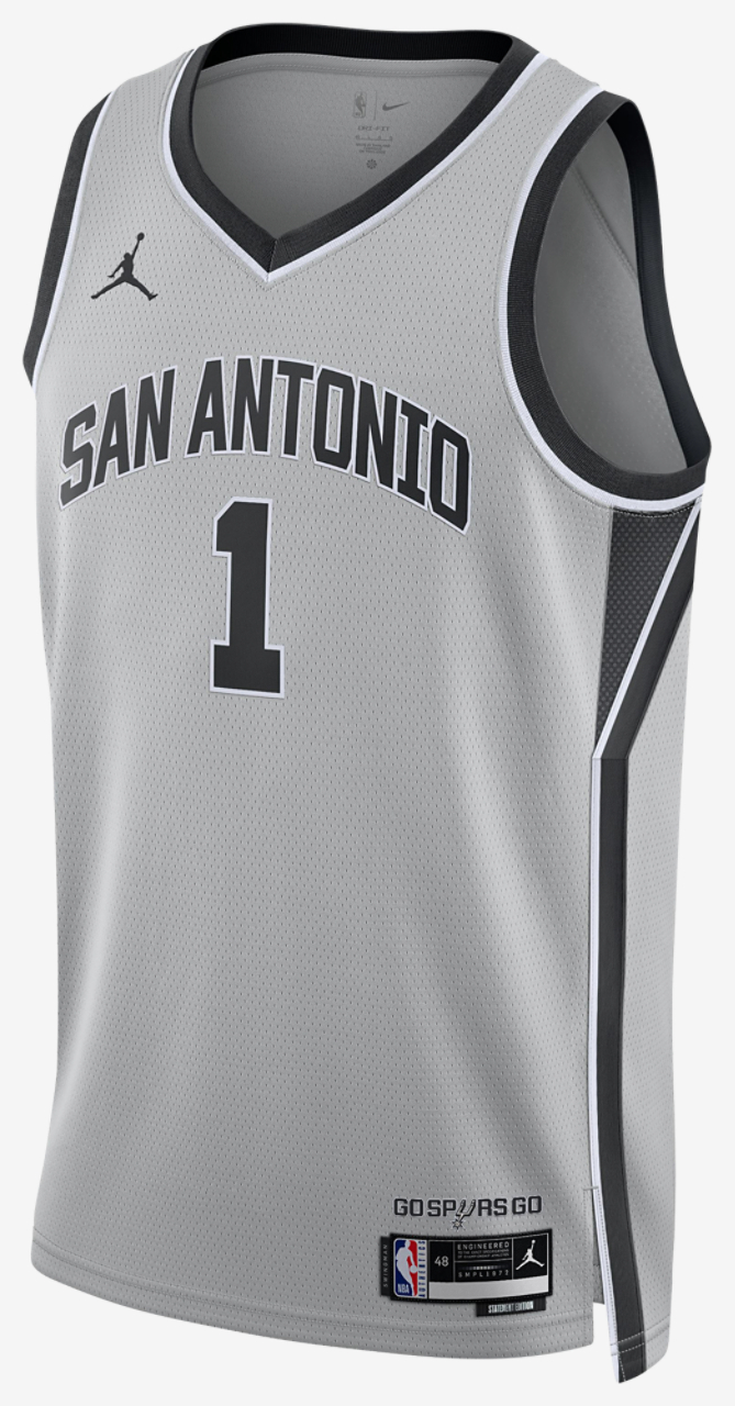 Nike Spurs Dri-FIT STM 25 Swingman Jersey Image 1 of 2. Tap to open photo gallery.