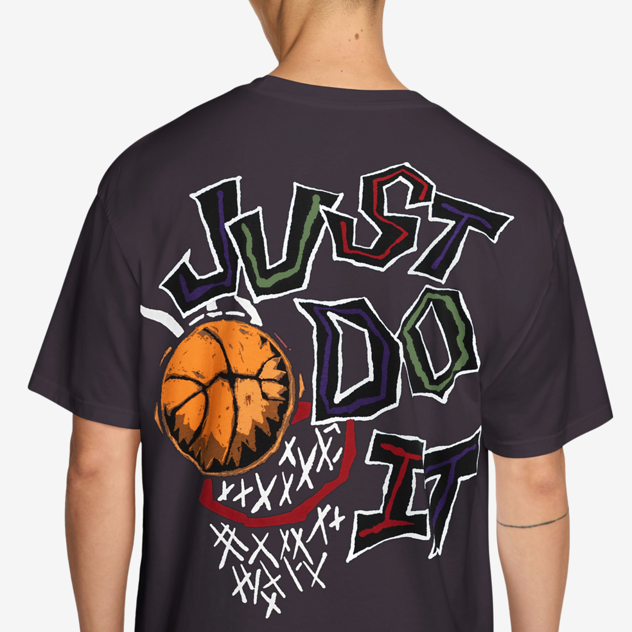 Nike M90 Summit Just Do It Basketball T-Shirt Image 3 of 3. Tap to open photo gallery.