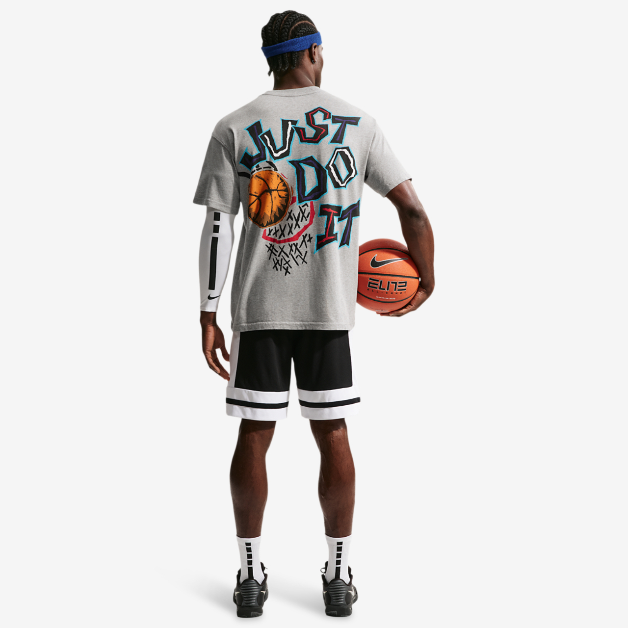 Nike M90 Summit Just Do It Basketball T-Shirt Image 4 of 4. Tap to open photo gallery.