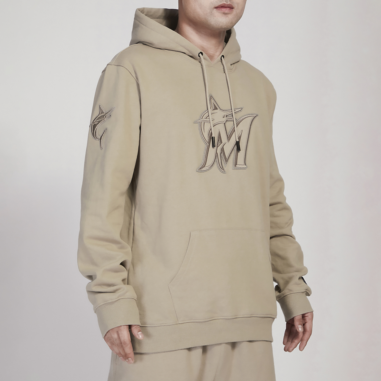 Pro Standard Marlins Tonal Fleece Hoodie Image 3 of 4. Tap to open photo gallery.