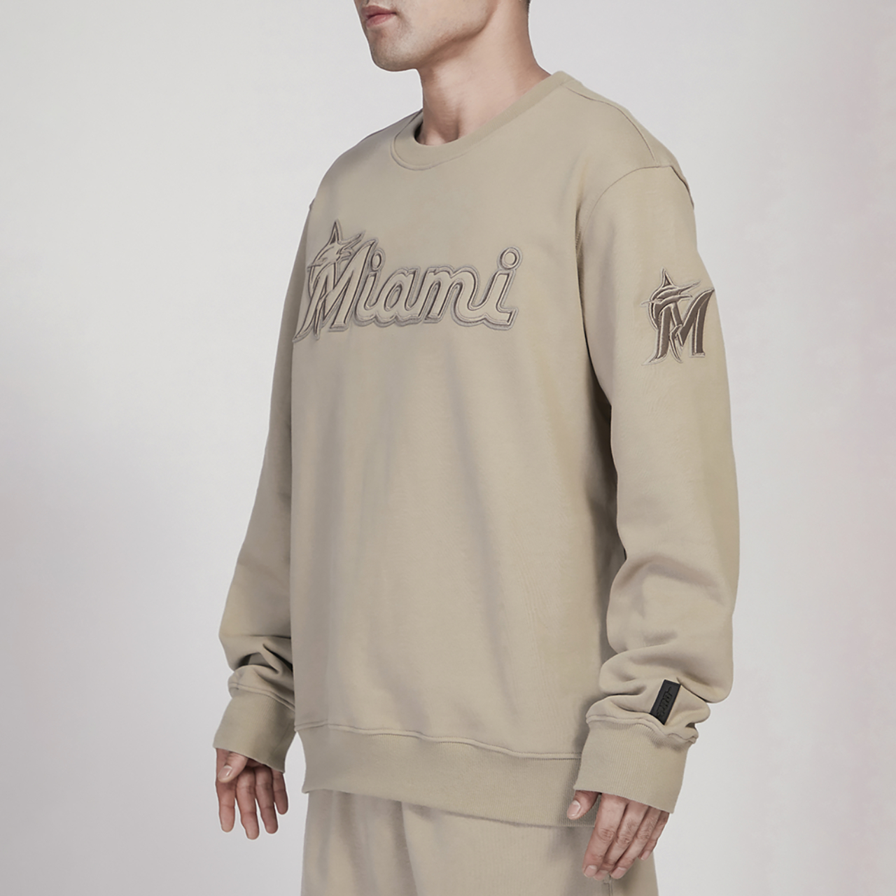 Pro Standard Marlins Tonal Fleece Crewneck Image 4 of 4. Tap to open photo gallery.