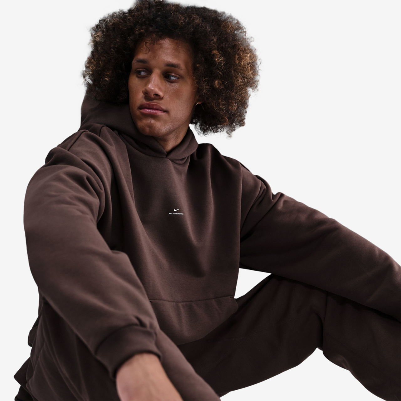 Nike Standard Issue Brushed Pullover Hoodie Image 3 of 3. Tap to open photo gallery.