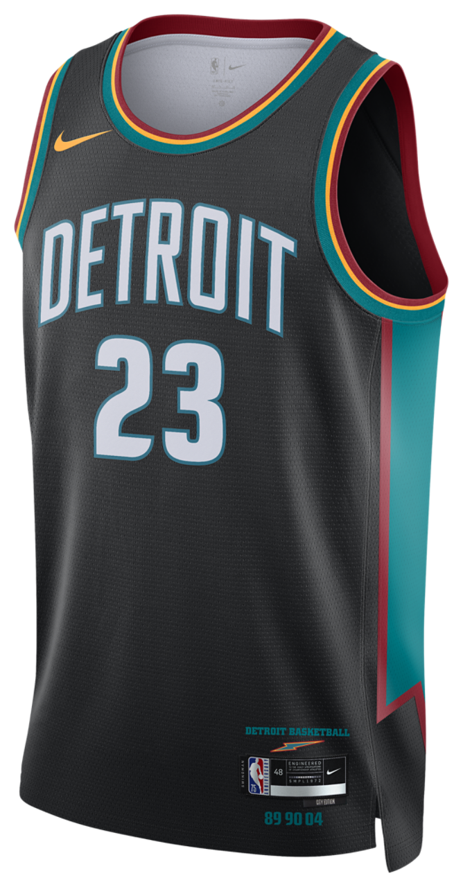 Nike Pistons Dri-FIT Swingman City Edition Jersey Image 1 of 2. Tap to open photo gallery.