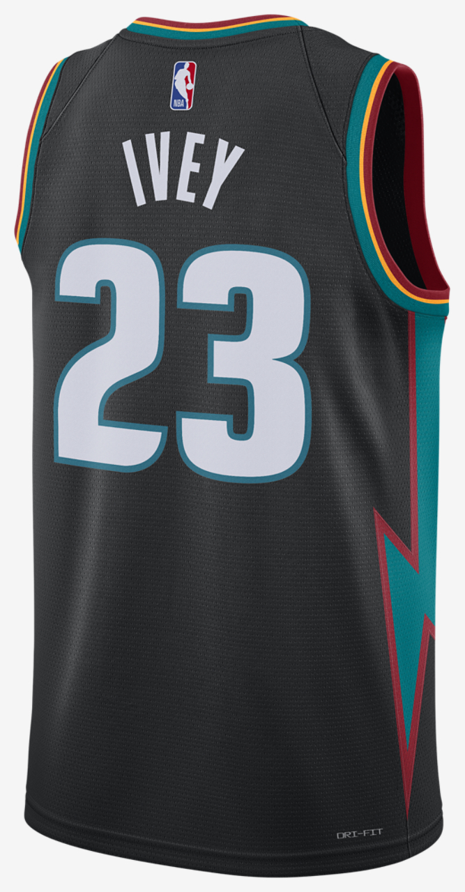Nike Pistons Dri-FIT Swingman City Edition Jersey Image 2 of 2. Tap to open photo gallery.