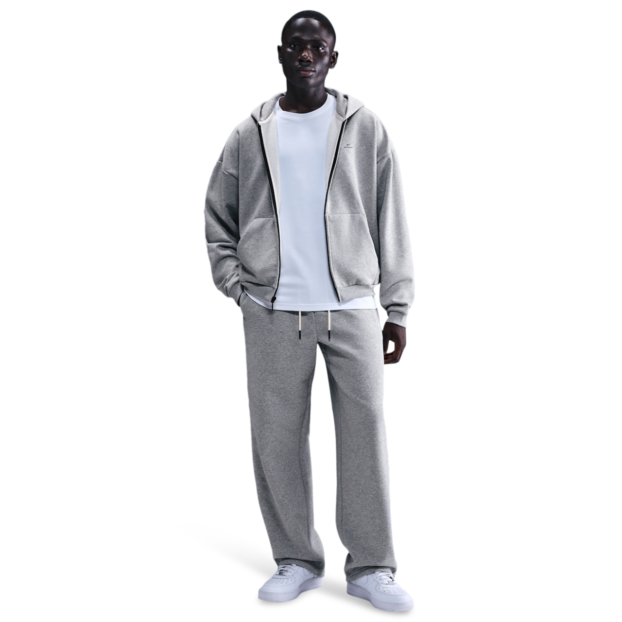 Nike Standard Issue Brushed Open Hem Pants Image 3 of 4. Tap to open photo gallery.