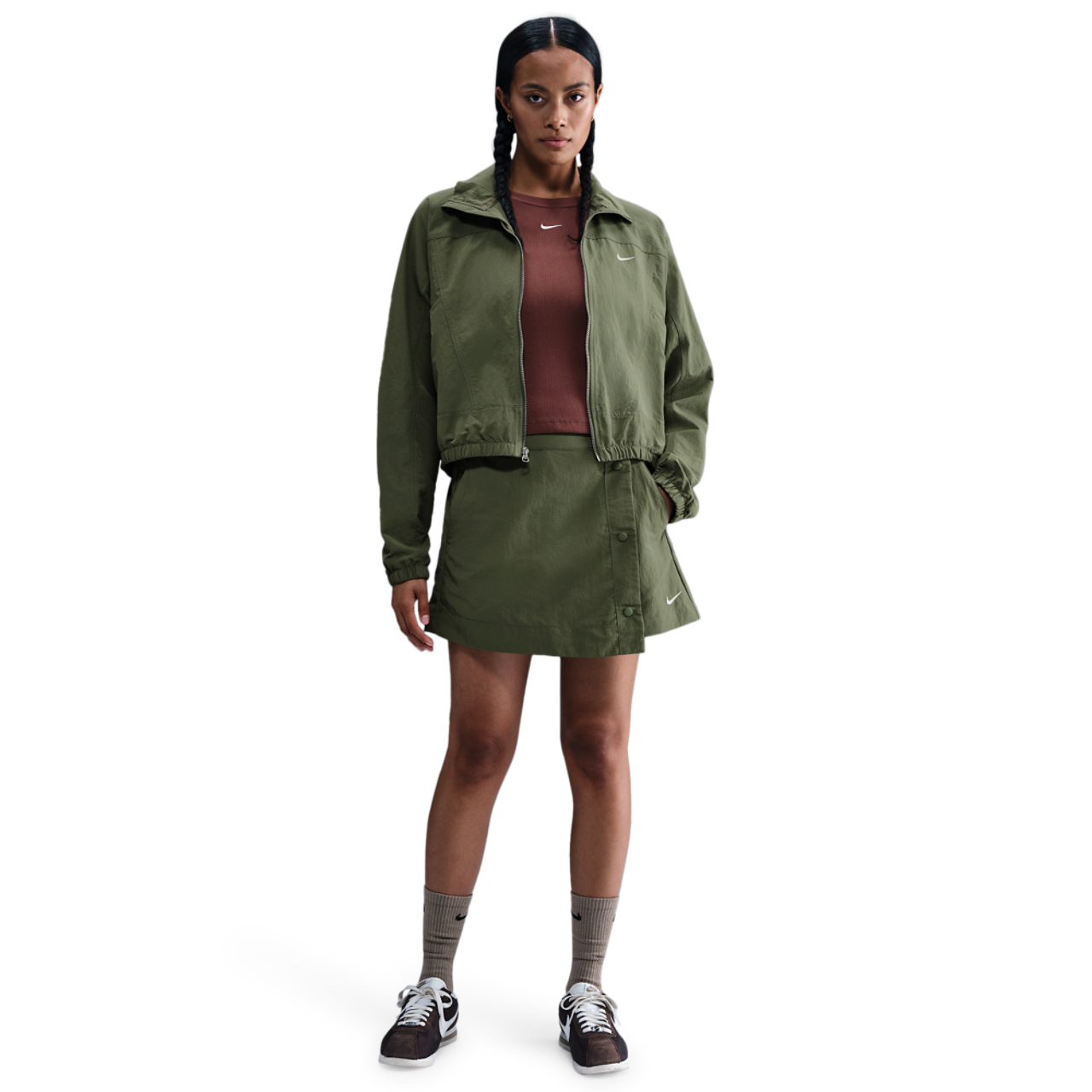 Nike NSW Essential Woven 3" Skort Image 4 of 5. Tap to open photo gallery.