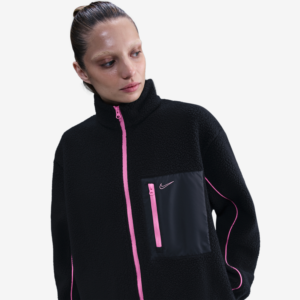 Nike NSW Sherpa Logo Jacket Image 1 of 4. Tap to open photo gallery.