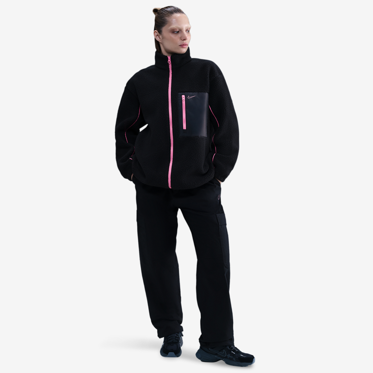 Nike NSW Sherpa Logo Jacket Image 3 of 4. Tap to open photo gallery.