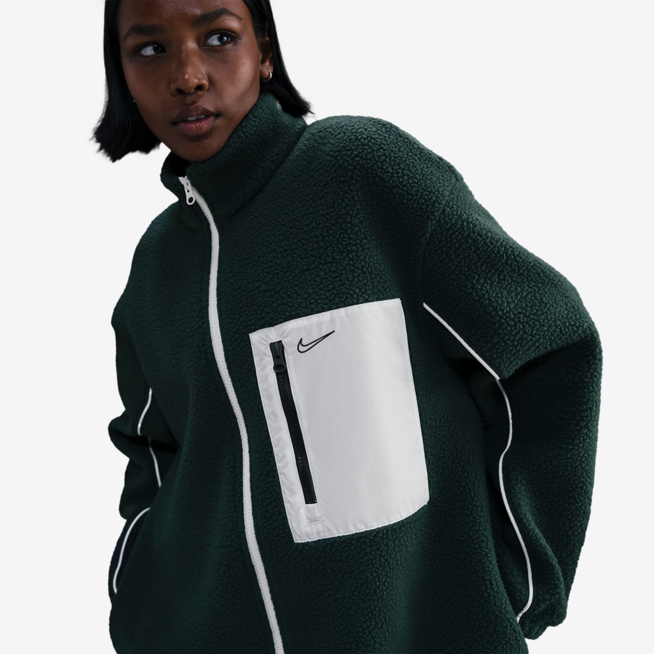 Nike NSW Sherpa Logo Jacket Image 1 of 4. Tap to open photo gallery.