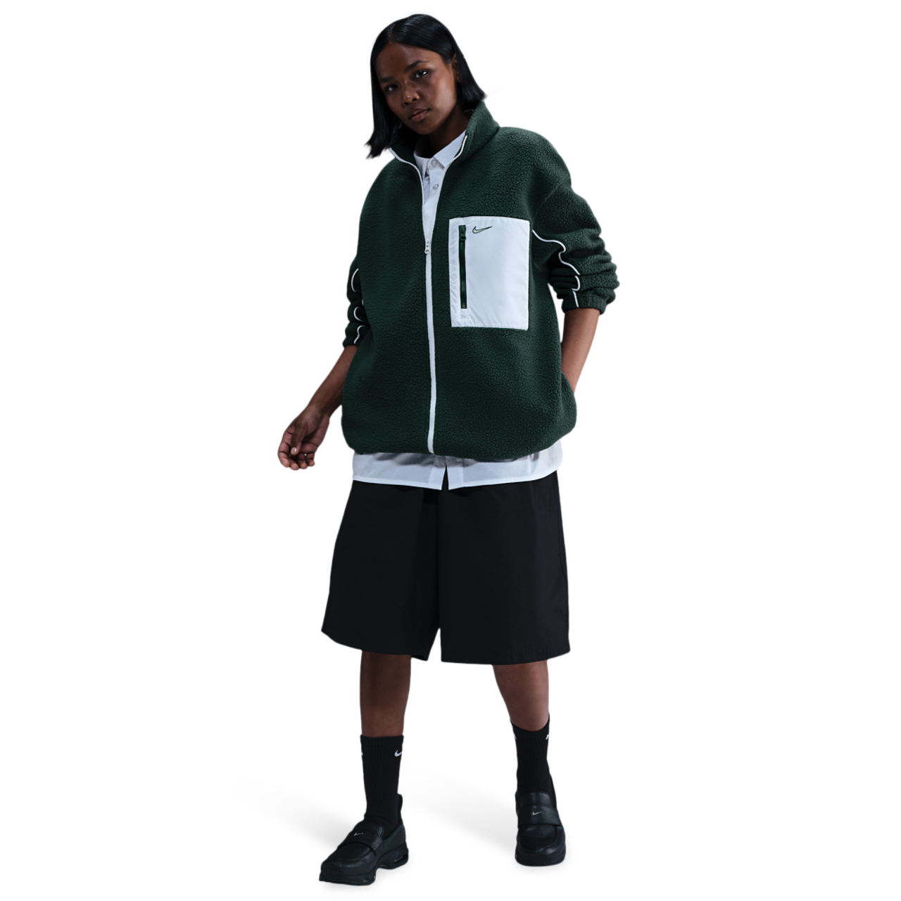 Nike NSW Sherpa Logo Jacket Image 3 of 4. Tap to open photo gallery.