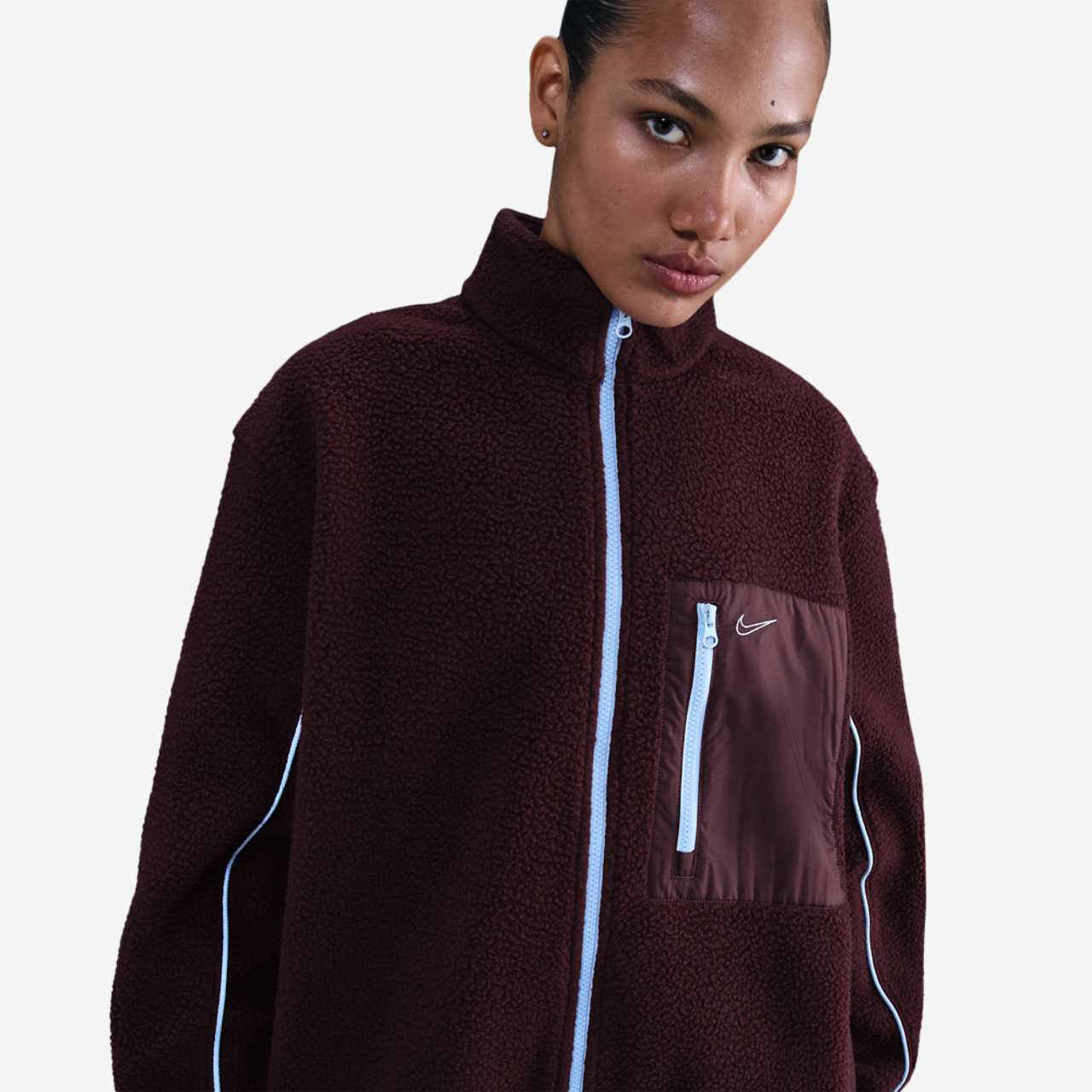 Nike NSW Sherpa Logo Jacket Image 1 of 4. Tap to open photo gallery.