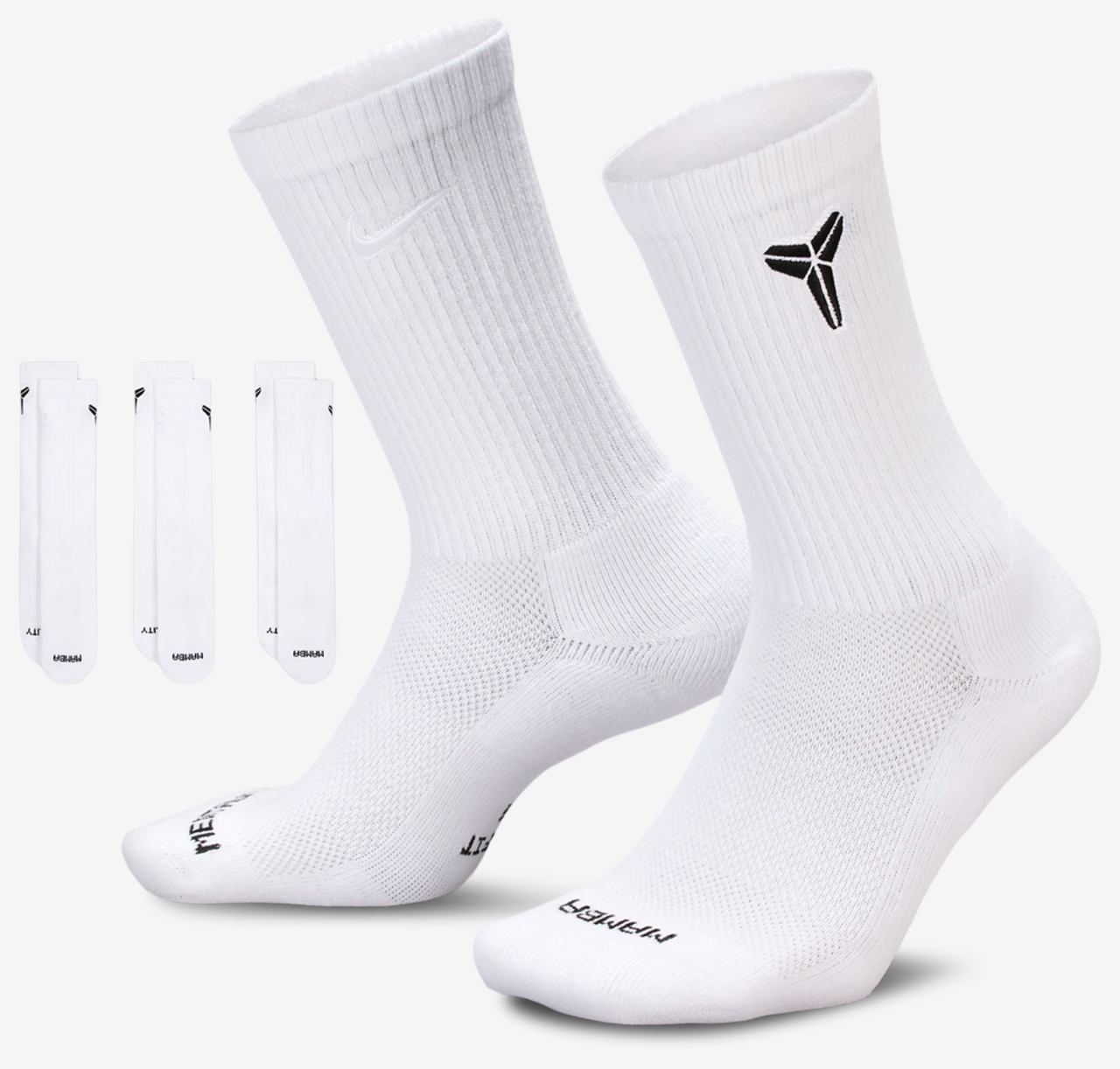 Nike Kobe Bryant Everyday Elevated Crew Sock 3 Pack Image 1 of 1. Tap to open photo gallery.