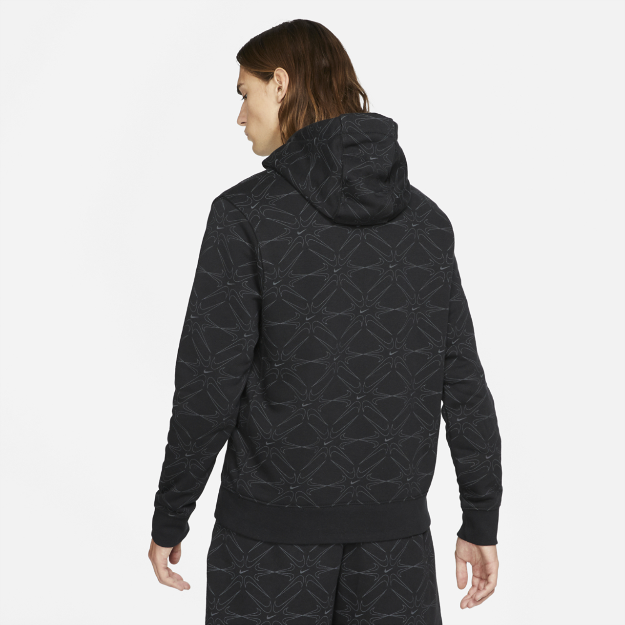 Nike AOP Gel Fleece Pullover Hoodie Image 2 of 4. Tap to open photo gallery.