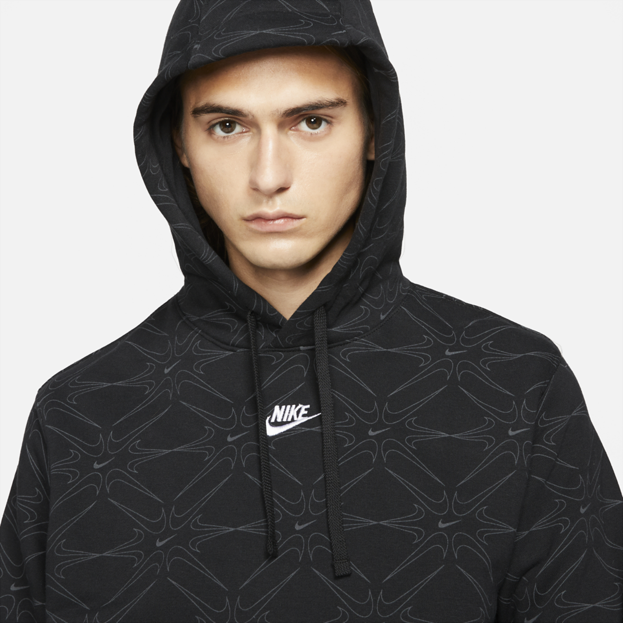 Nike AOP Gel Fleece Pullover Hoodie Image 3 of 4. Tap to open photo gallery.
