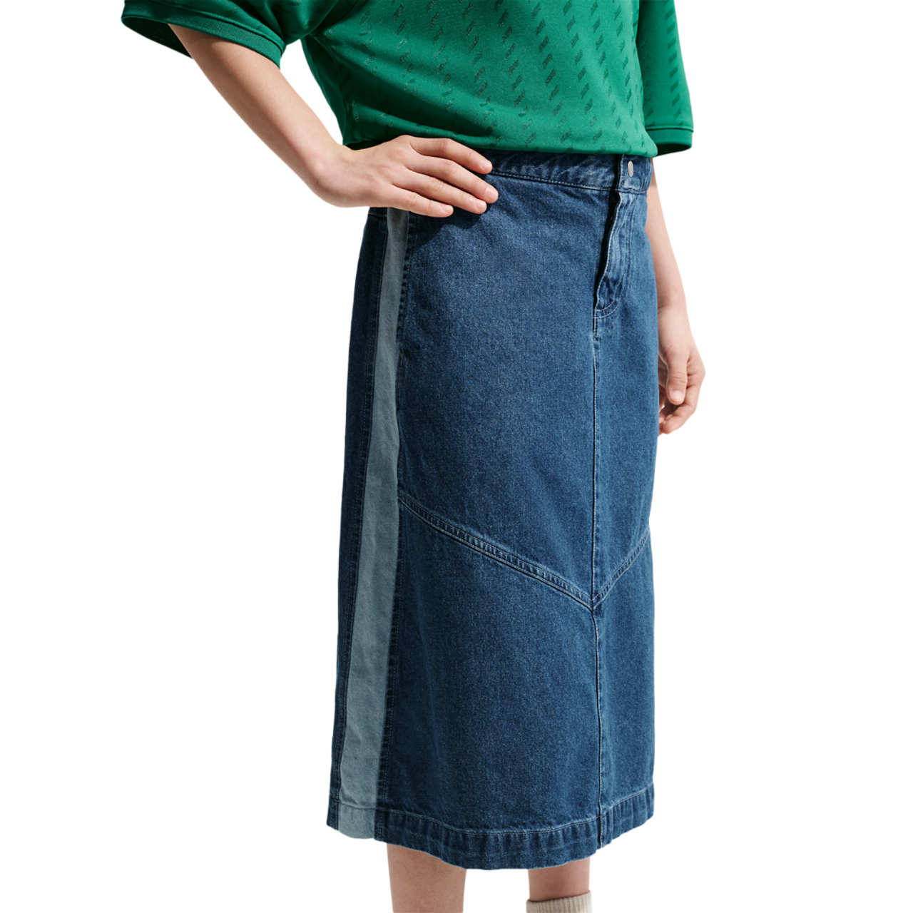 Nike NSW CLN Denim Mini Skirt Image 1 of 4. Tap to open photo gallery.