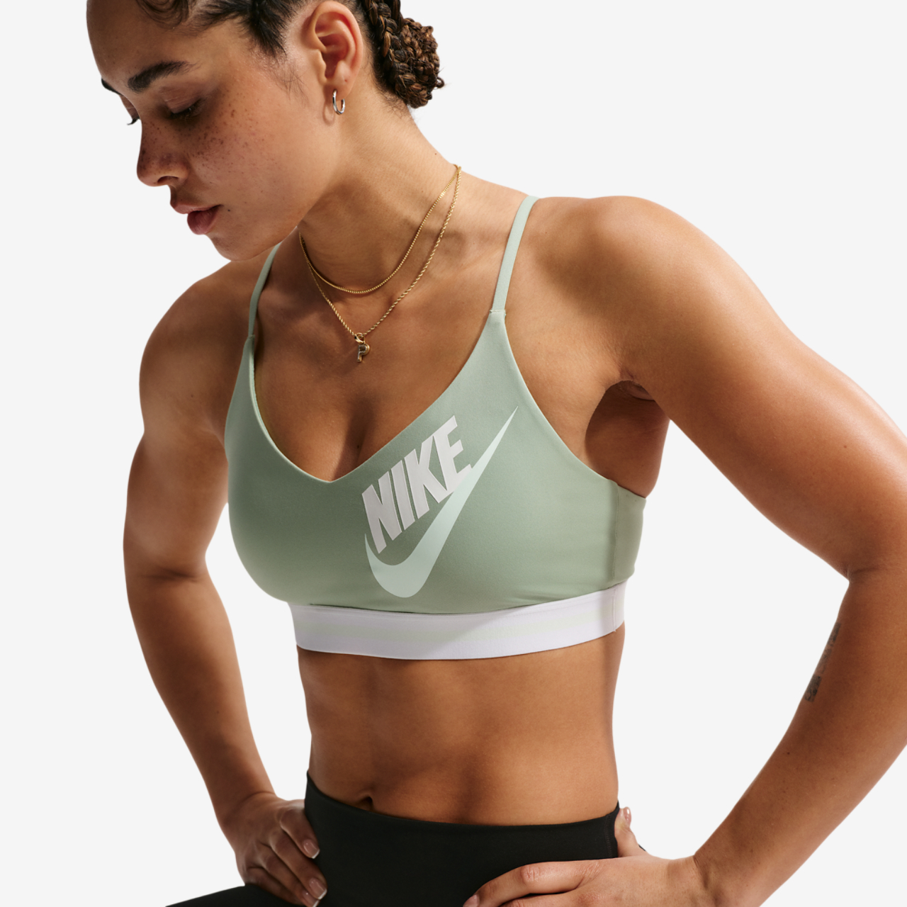 Nike Indy Logo Bra Image 1 of 4. Tap to open photo gallery.