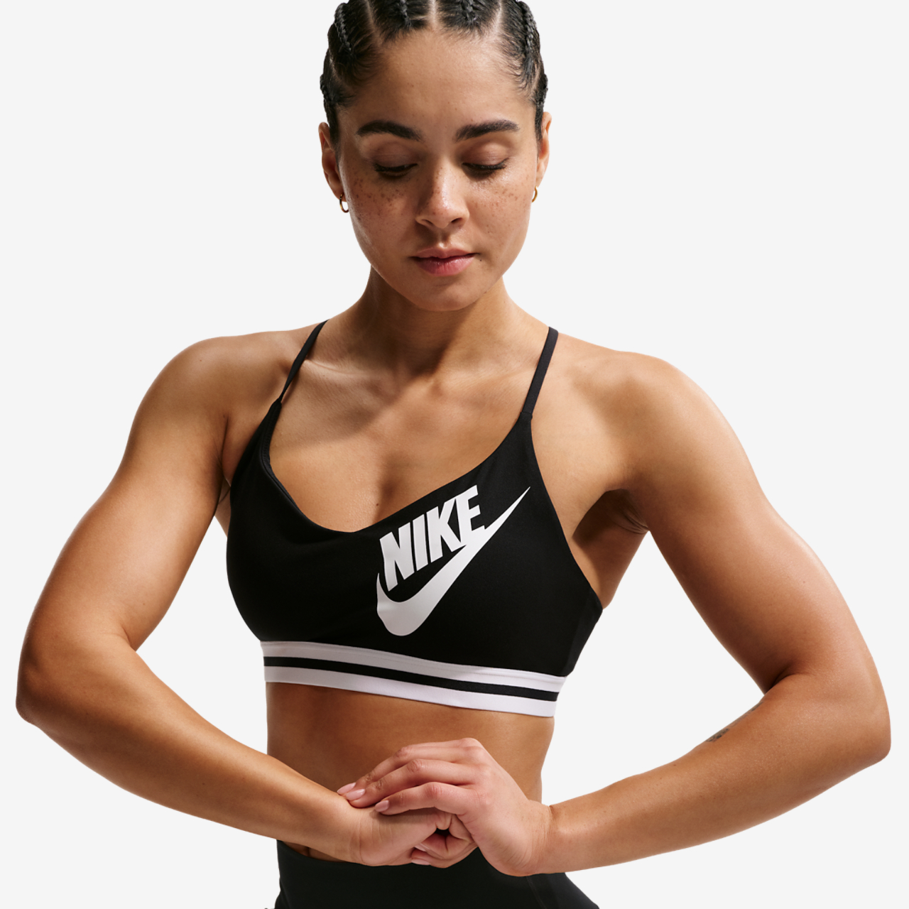 Nike Indy Logo Bra Image 1 of 4. Tap to open photo gallery.