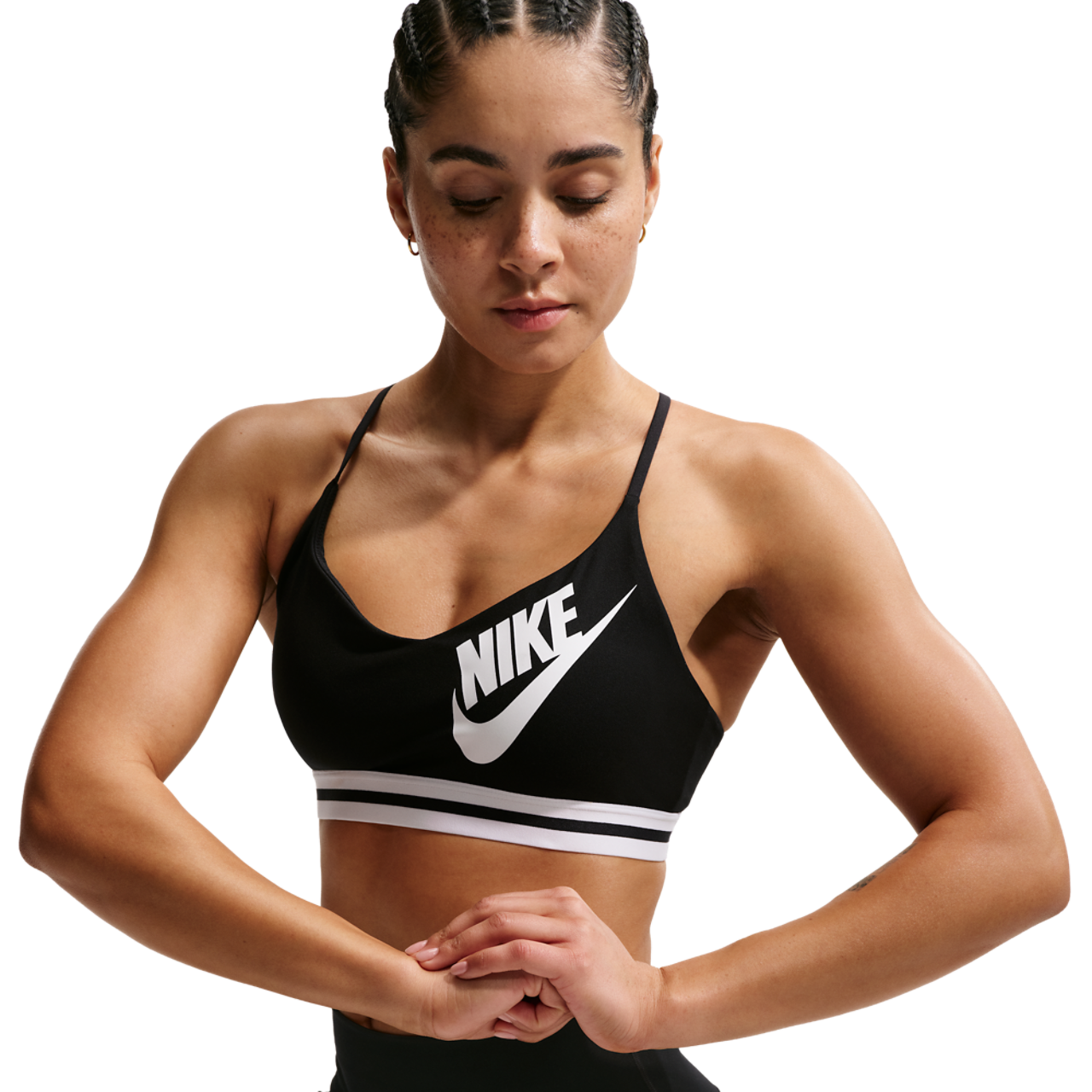 Nike Indy Logo Bra Image 1 of 4. Tap to open photo gallery.