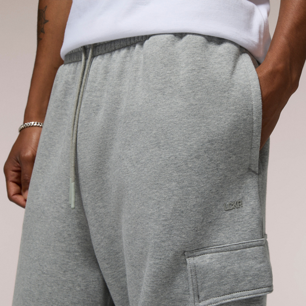 LCKR Trinity Baggy Cargo Fleece Sweatpants Image 3 of 7. Tap to open photo gallery.