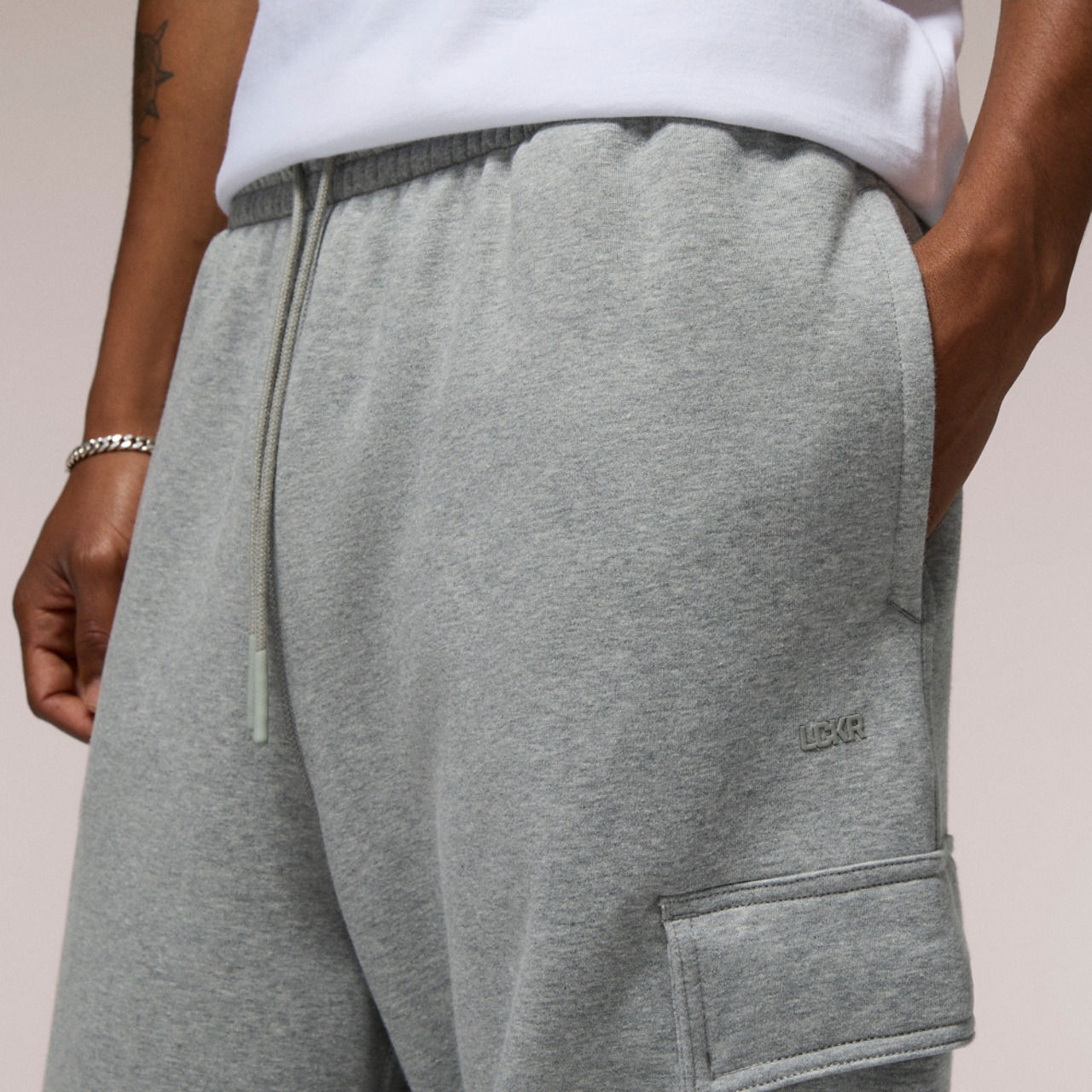 LCKR Trinity Baggy Cargo Fleece Sweatpants Image 3 of 7. Tap to open photo gallery.