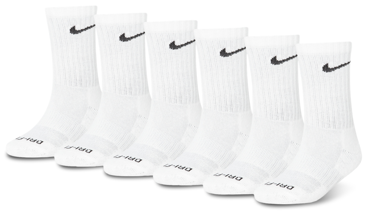 Nike 6 Pack Dri-Fit Performance Basic Crew Socks Image 1 of 3. Tap to open photo gallery.