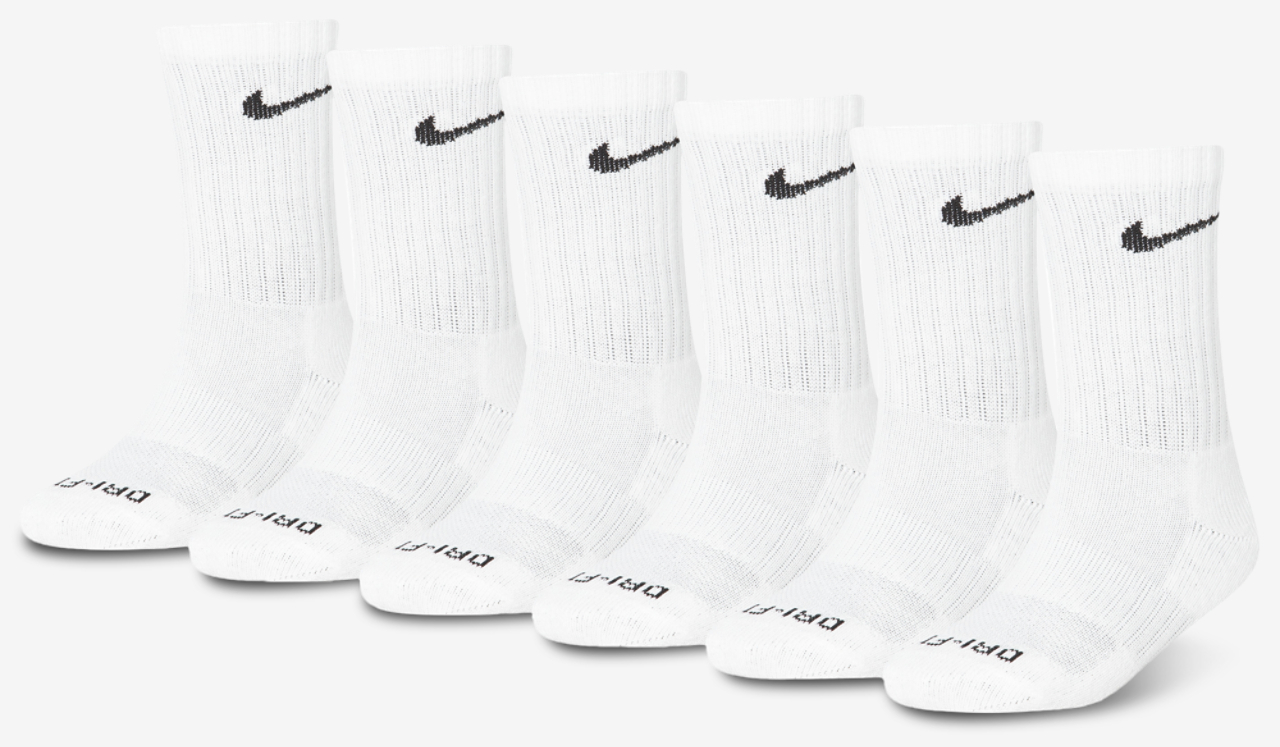 Nike 6 Pack Dri-FIT Performance Basic Crew Socks Image 1 of 3. Tap to open photo gallery.