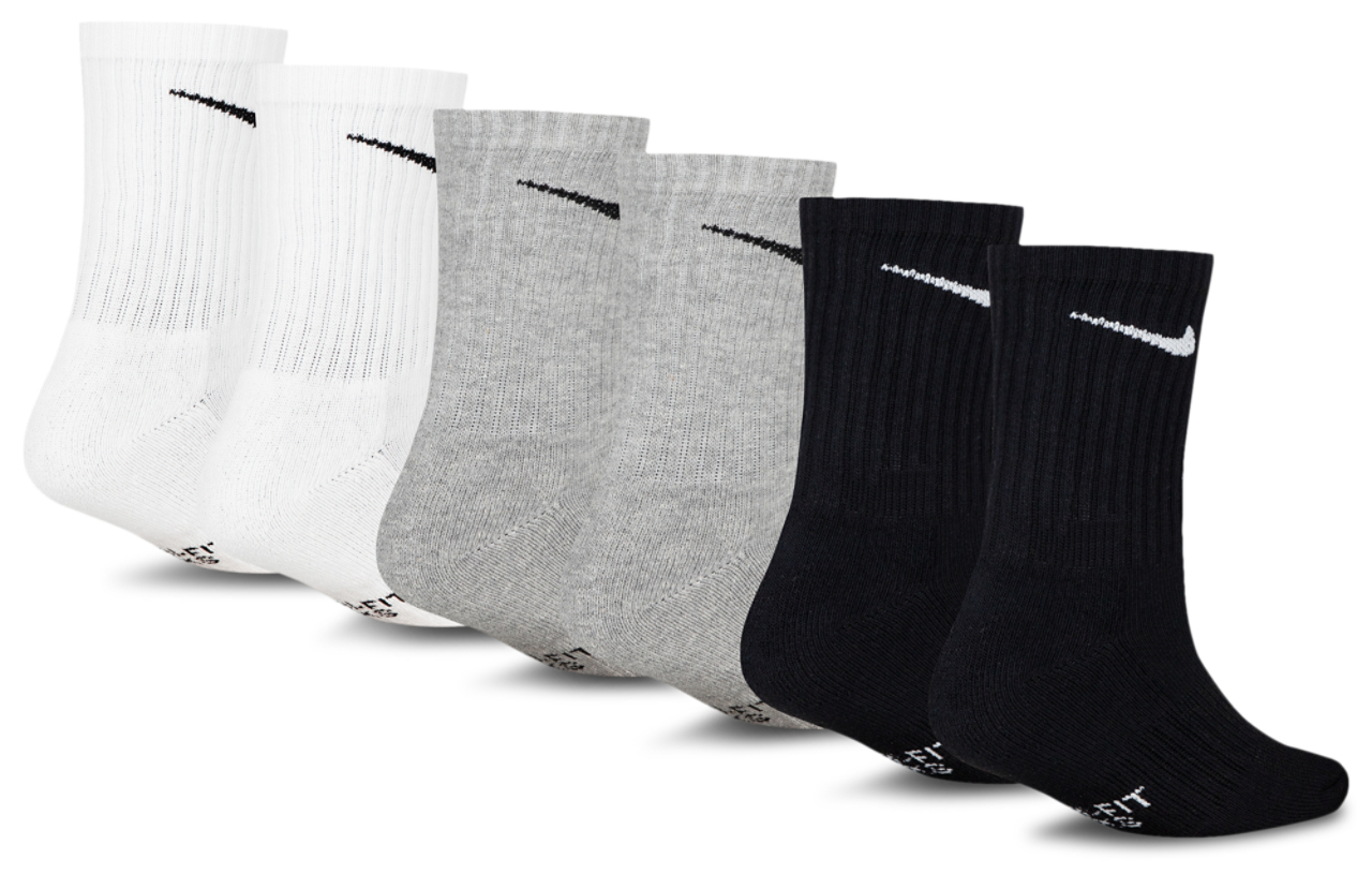 Nike 6 Pack Dri-FIT Performance Basic Crew Socks Image 2 of 5. Tap to open photo gallery.