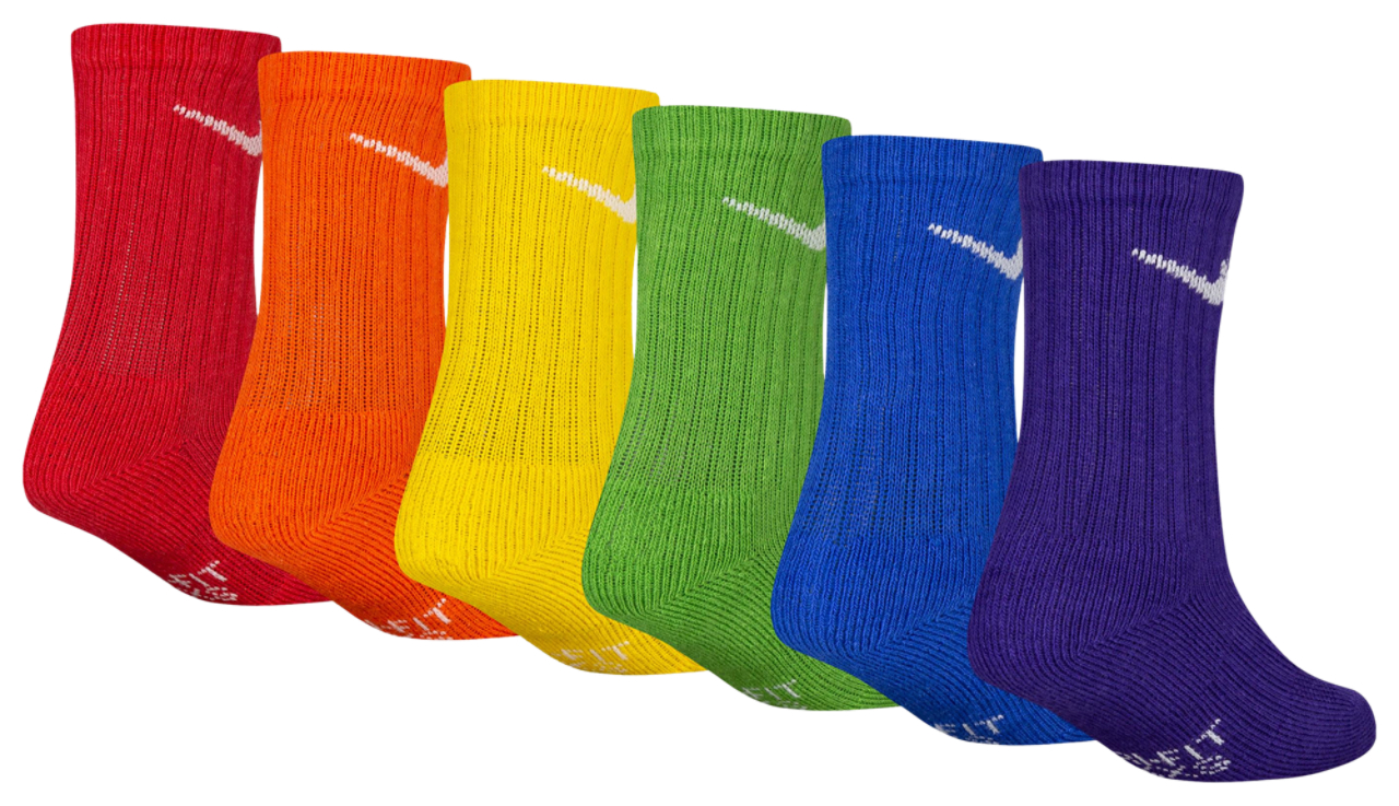 Nike Dri-FIT Perf Basic Crew 6 Pack Socks Image 3 of 4. Tap to open photo gallery.