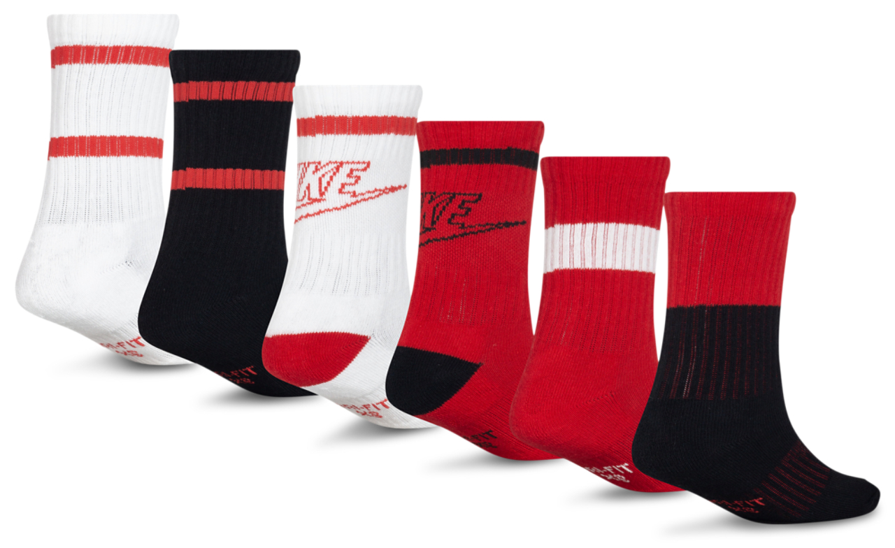 Nike Retro 6 Pack Crew Socks Image 2 of 2. Tap to open photo gallery.