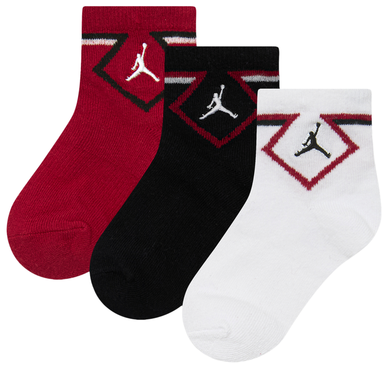 Jordan Diamond Ankle Socks 3 Pack Image 1 of 2. Tap to open photo gallery.