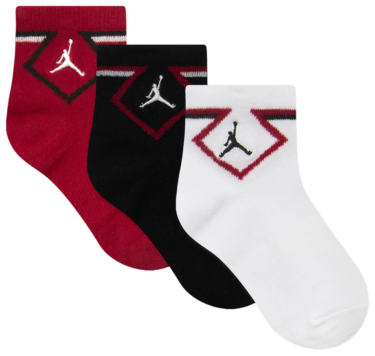 Jordan Diamond Ankle Socks 3 Pack Image 2 of 2. Tap to open photo gallery.