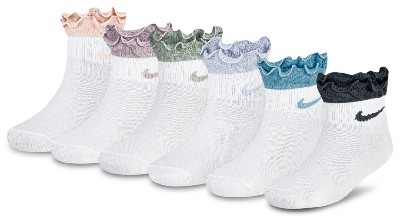 Nike Ruffle Welt Ankle 6 Pack Image 1 of 2. Tap to open photo gallery.