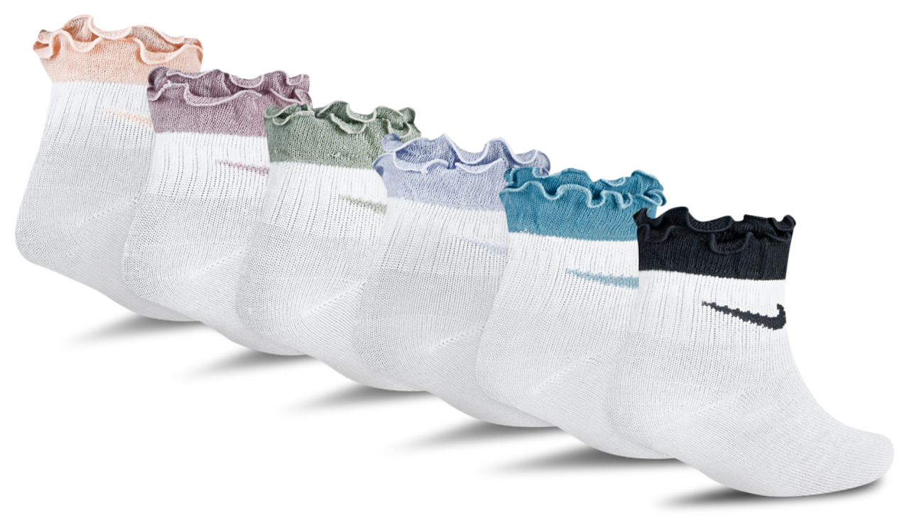 Nike Ruffle Welt Ankle 6 Pack Image 2 of 2. Tap to open photo gallery.