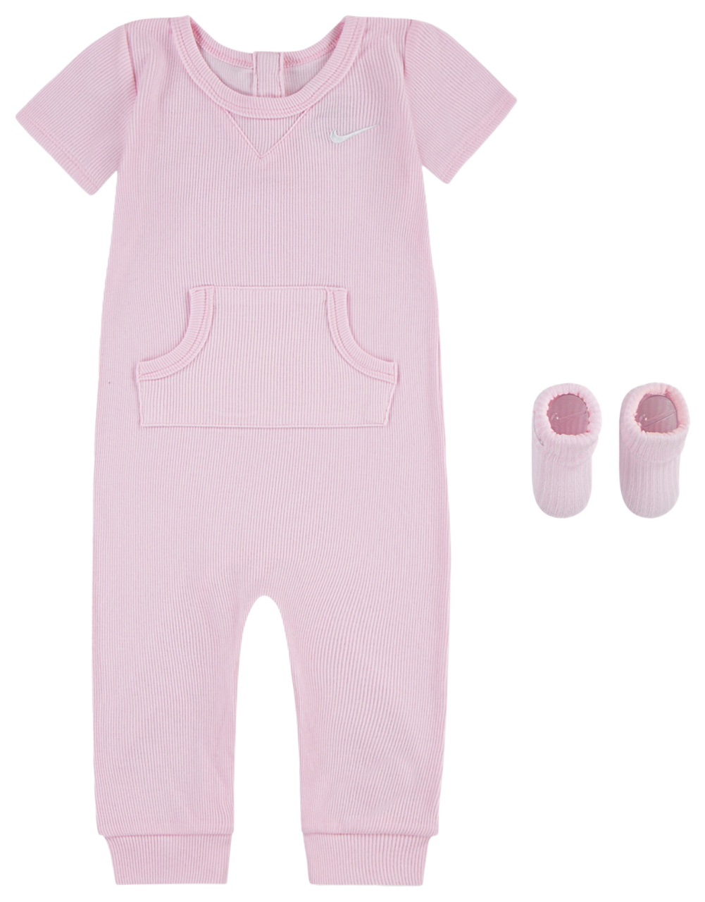 Nike Rib Short Sleeve Romper & Socks Image 1 of 5. Tap to open photo gallery.