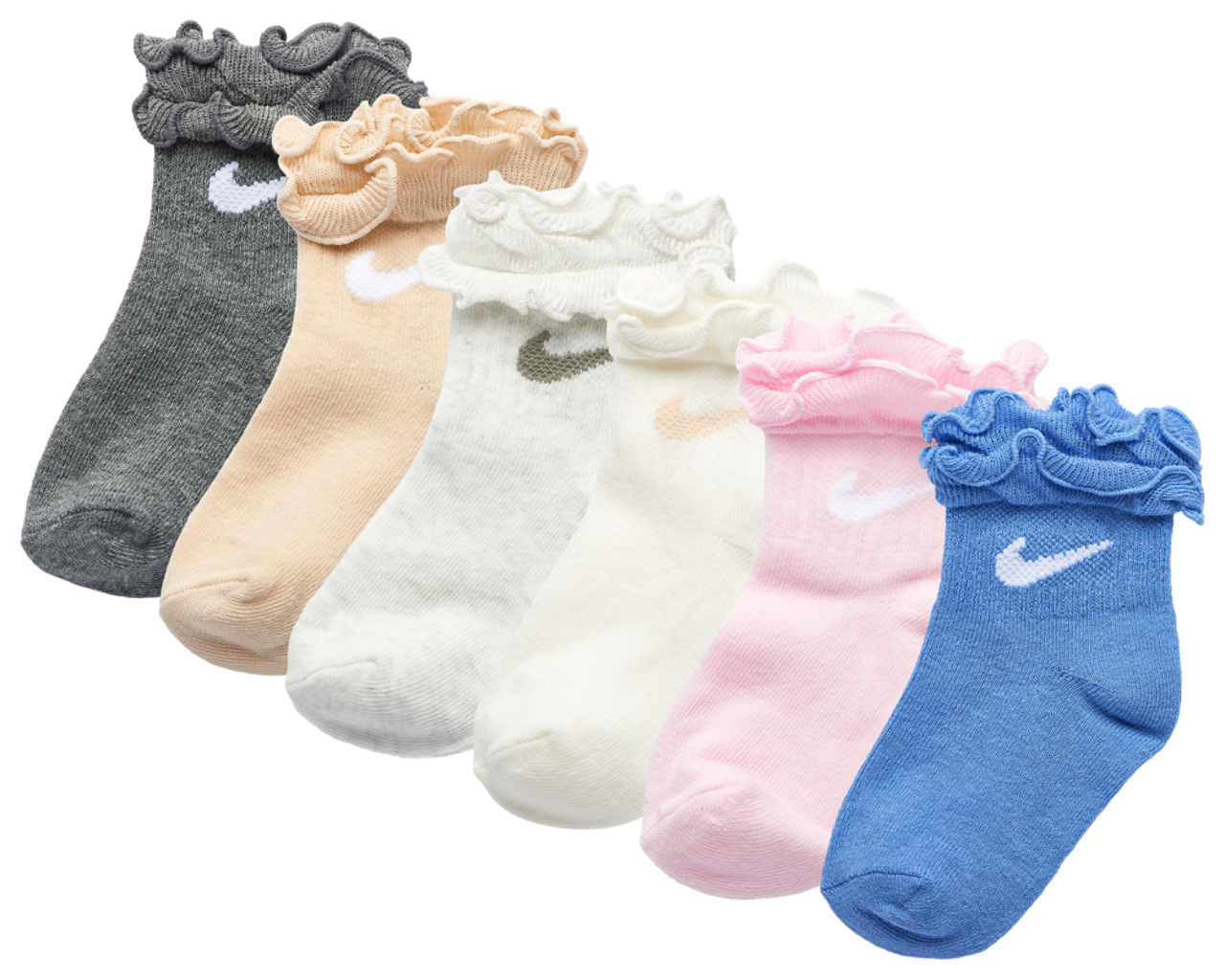 Nike 6 Pack Ruffle Socks Image 1 of 7. Tap to open photo gallery.
