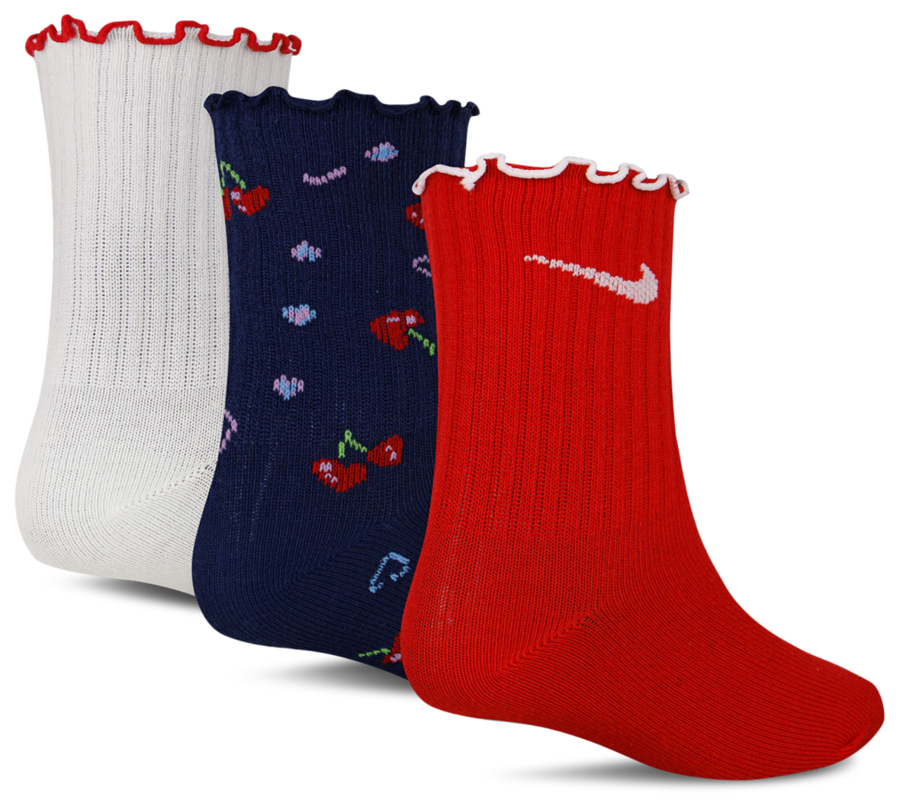 Nike Cherry Lettuce Micro Crew Socks Image 2 of 2. Tap to open photo gallery.