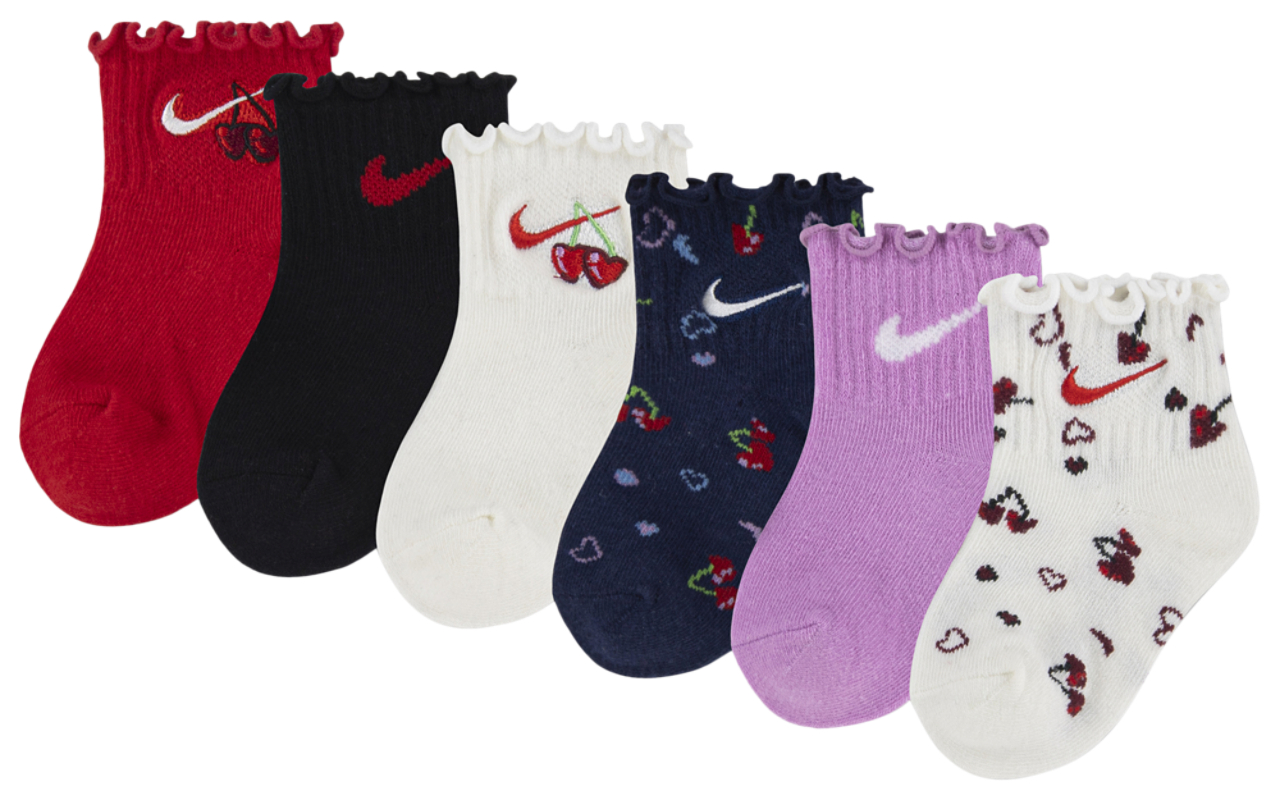 Nike Cherry Lettuce Socks 6 Pack Image 1 of 2. Tap to open photo gallery.